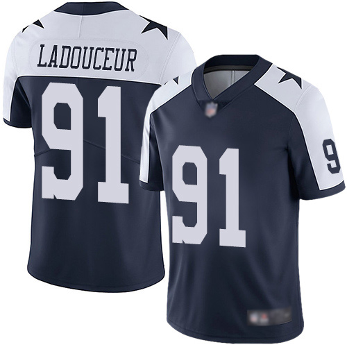 Men Dallas Cowboys Limited Navy Blue L. P. Ladouceur Alternate #91 Vapor Untouchable Throwback NFL Jersey->dallas cowboys->NFL Jersey